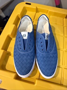 Cole Haan Blue Woven Slip-On Sneakers